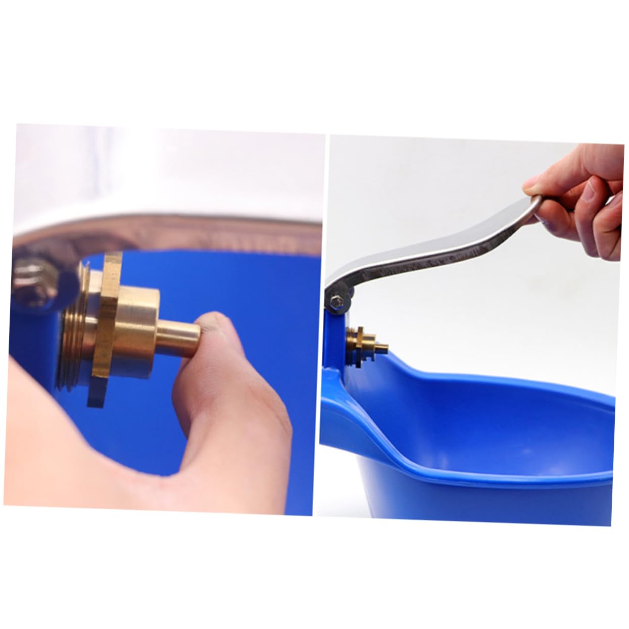 Abbeveratoio Automatico per Animali in Plastica Blu, Grande | Livello Acqua Stabile, Facile da Usare e Lavare, per Capre e Cavalli in Fattoria