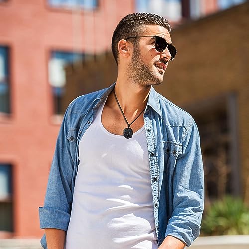 COAI Men's Viking Necklace Bold Eagle Raven Obsidian Necklace for Men Women, Stainless Steel Chain/Adjustable Nylon Cord3