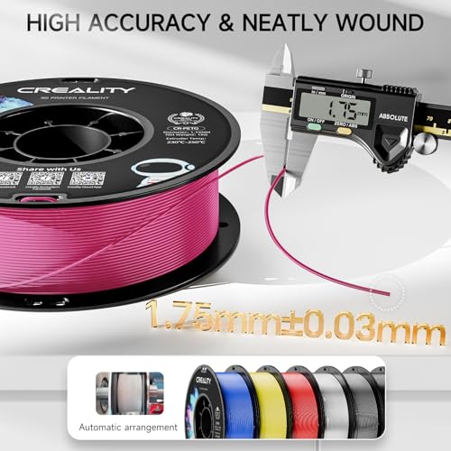 Image of CREALITY PETG Filament 1.75mm 3D Printer Filament, 1kg (2.2lb) Neatly Wound Spool, Dimensional Accuracy ±0.03mm, 2026 Batch, Fit for Ender, Bambu Lab, Anycubic,ELEGOO FDM Printers, Magenta