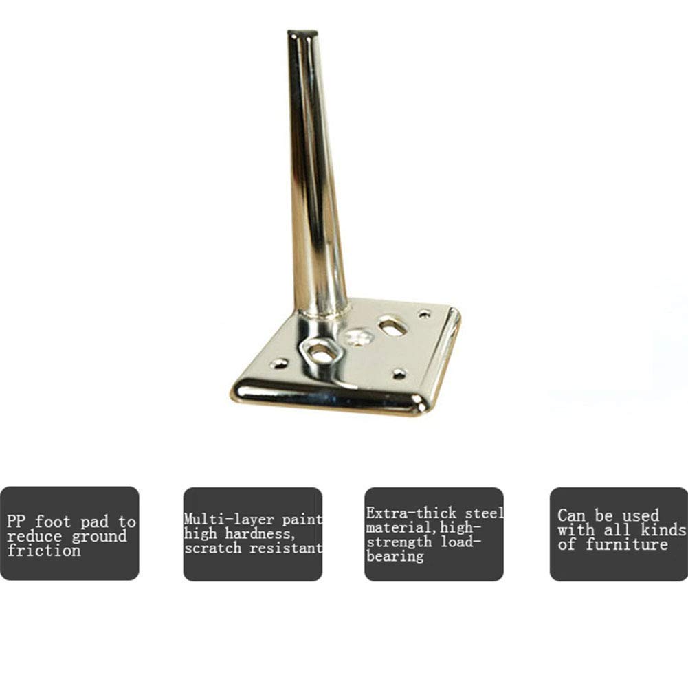 Furniture Legs Nowoczesne meble metalowe sofa nogi stół szafka nóżki do szafki dla majsterkowiczów części zamienne, czarny, zestaw 4 (14 x 15 cm)