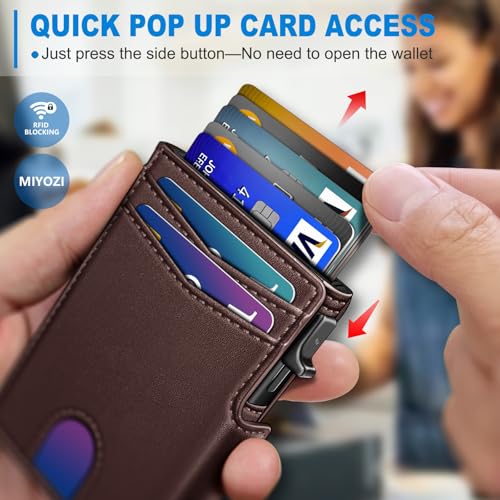 miyozi Wallet for Men Magnetic Minimalist Slim with Pop Up Card Holder 9 Cards RFID - image 4