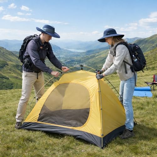 Image of Wide Brim Sun Hat for Men Women UV Protection Ventilated Summer Hats for Fishing Hiking Garden Beach