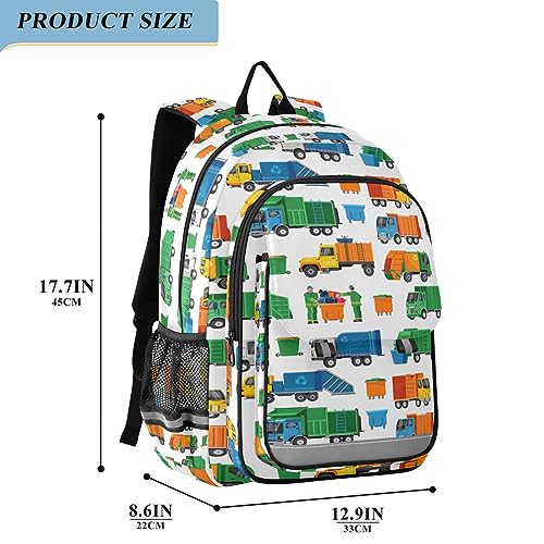 Garbage Trucks School Bag Backpack, Travel, Hiking, Camping Daypack2