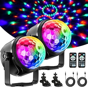 YAZEKY Discolicht Partylicht Kinder Discokugel Musikgesteuert Mit Fernbedienung USB Disco LED Party Deko Lichter für…