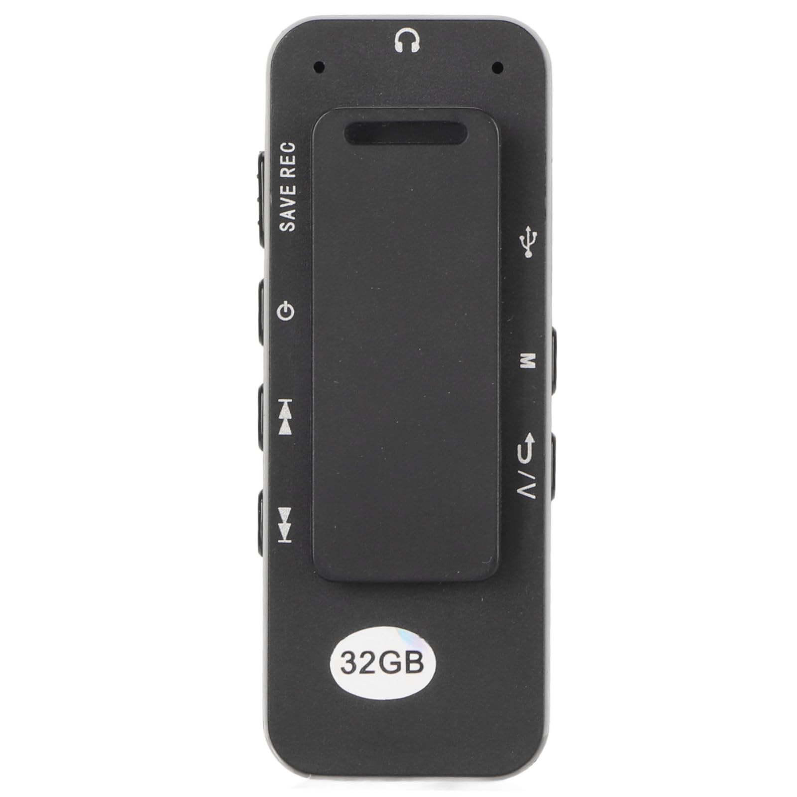Grabadora de Voz Digital de 32 GB, Reproductor MP3 Portátil con Clip Trasero 5.2 y Pantalla HD de 0,96 Pulgadas
