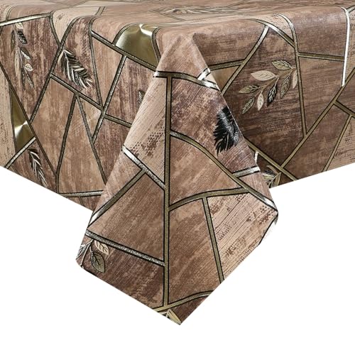 Image of Dakshya Industries PVC Waterproof Withoutlace Dining Table Cover (Size - 54X78 Inch) Rectangle 6 Seater Heat Rasistant, Tiger A1
