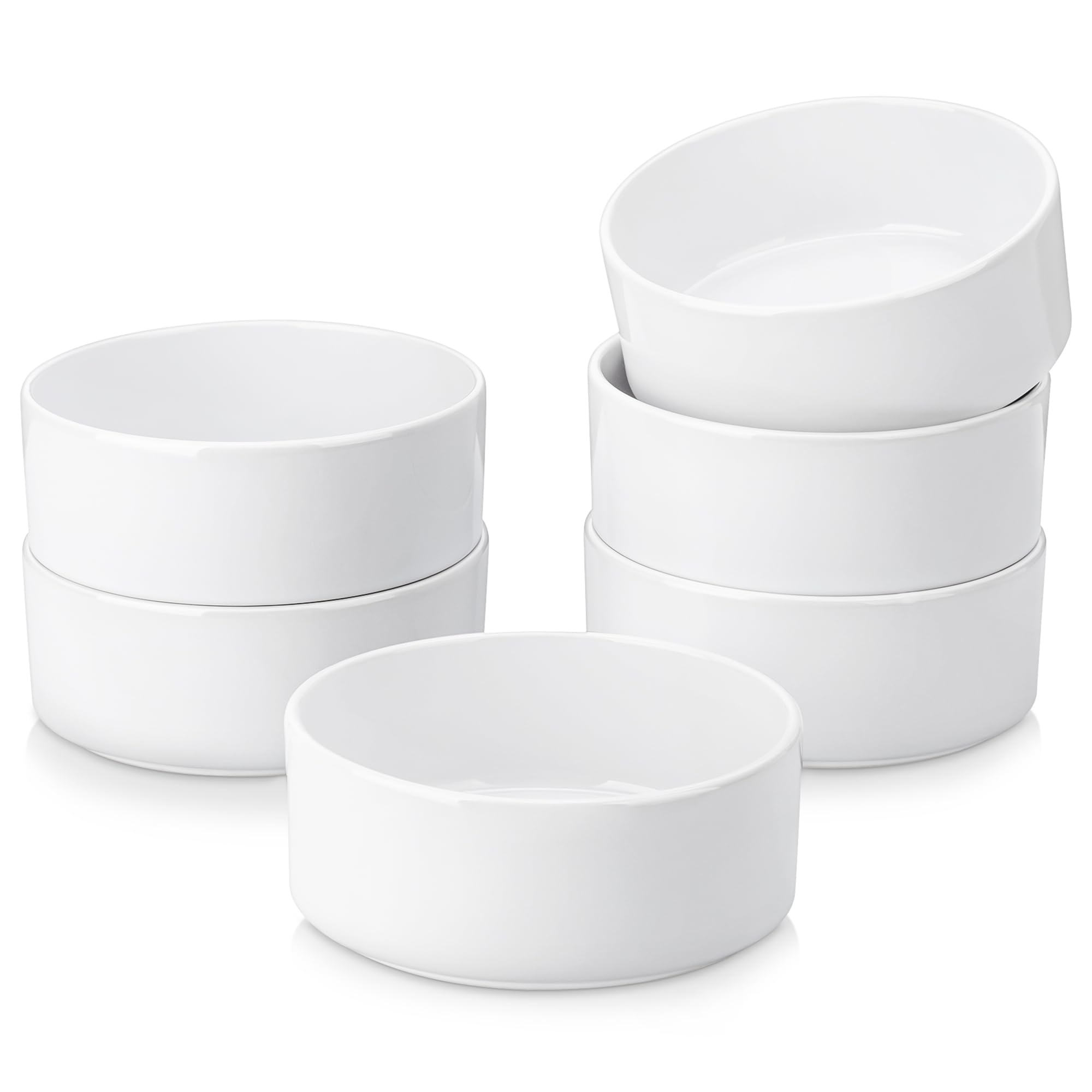 vancasso Venus Cereal Bowls, 24 oz Ceramic Soup Bowls Set of 6, Serving Bowls, Dessert Bowls, Dipping Bowls, Dishwasher & Microwave Safe, for Salad, Porridge, Rice, White