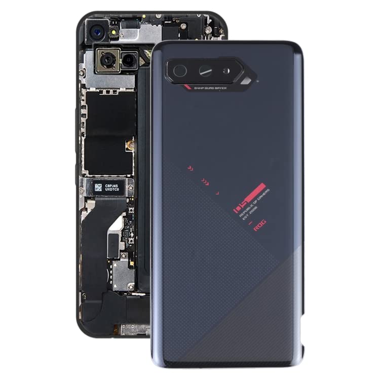 Lkfyyds Glass Battery Back Cover for ASUS ROG Phone 5 ZS673KS(Jet Black)