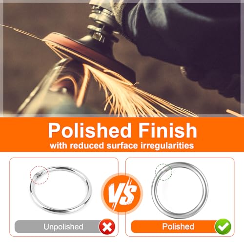 BEYOURD Metal O Rings, 304 Stainless Steel Welded Hardware Rings for Dog Collars & Leashes, Macrame, Ropes, Hanging Straps - Image 3