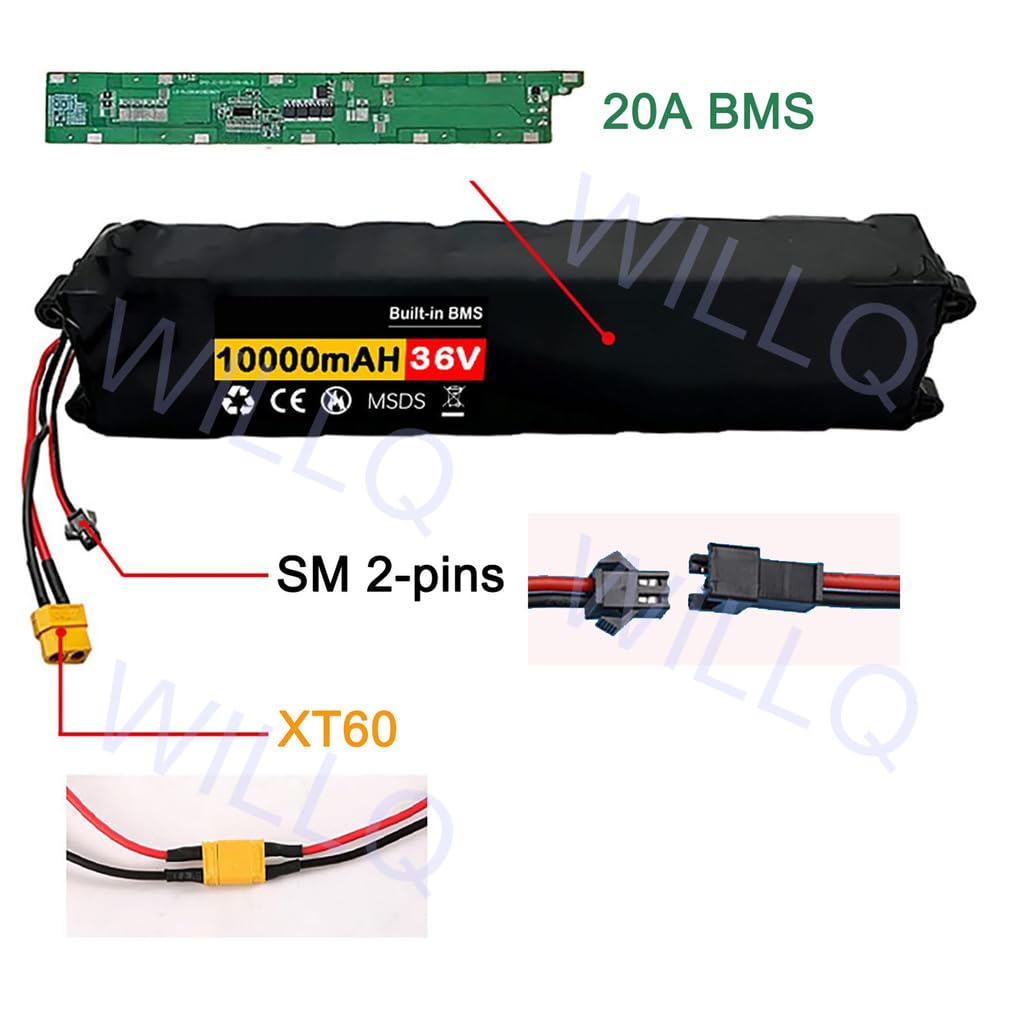 Batteria al litio da 36 Volt 36V 10Ah/10000mAh per monopattino elettrico