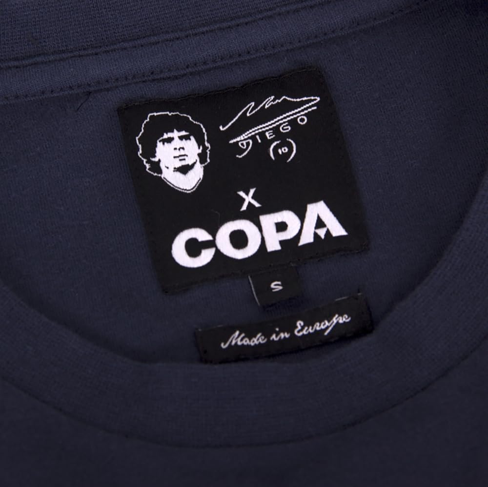COPA - T-Shirt - Uomo - Figurina Maradona Boca - Blu - 100% Cotone