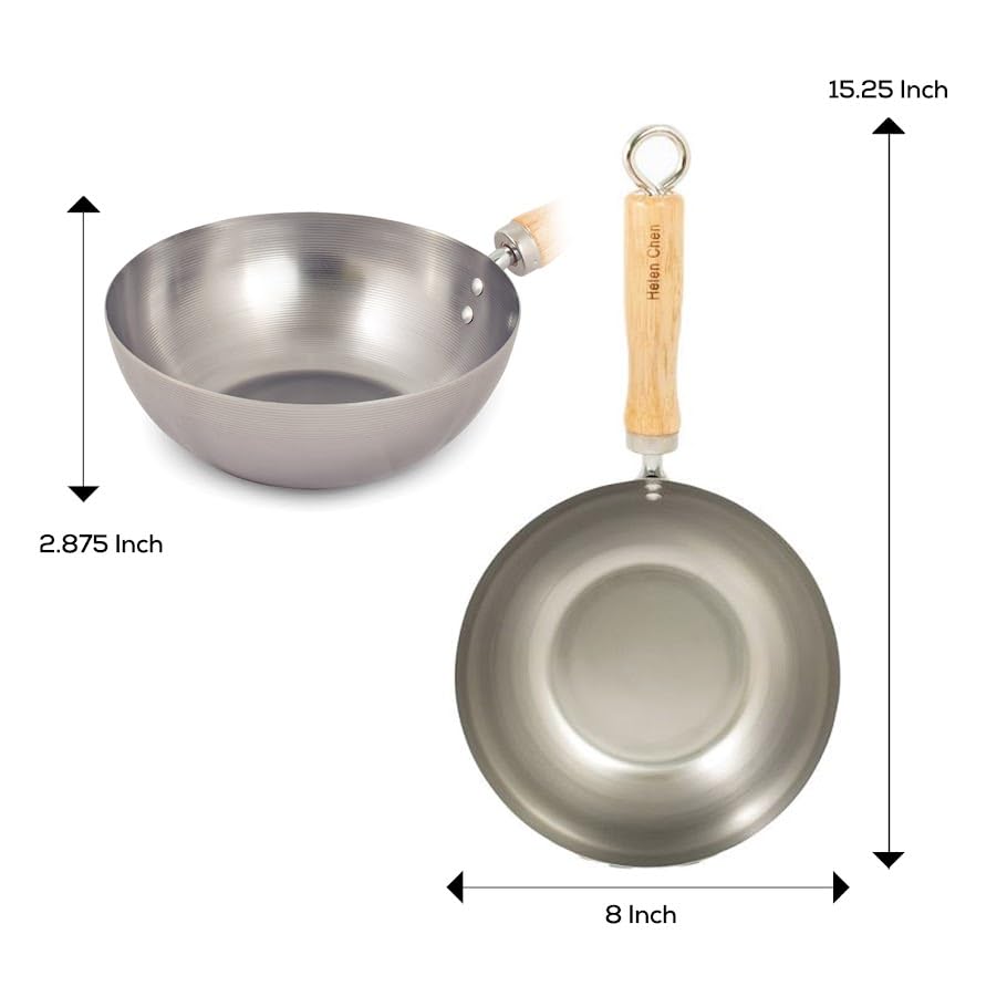 Helen's Asian Kitchen Mini Wok - 8 Inch Carbon Steel -2