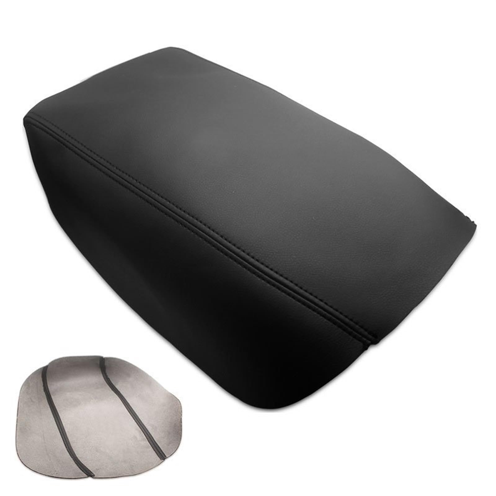 Auto-Armlehnen-Aufbewahrungsbox Auto Center Armlehne Konsole Box Abdeckung Mikrofaser Leder Aufkleber Trim für Ford Explorer 2011 2012 2013 2014 2015 2016 2017 2018(Black sticky type)