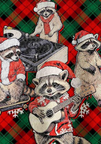 Raccoon Band Tartan Christmas Sweatshirt - Image 7