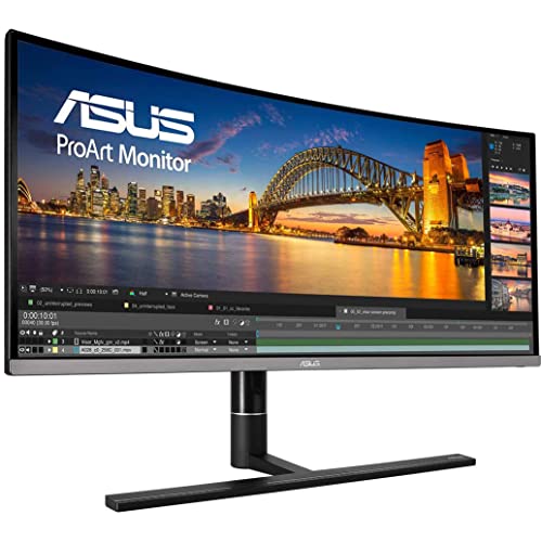 ASUS ProArt PA34VC 34'' Curvo Monitor Professionale, UWQHD, 3440 x 1440, IPS, 100% sRGB, △E 2, 3 Side-Frameless, Thunderbolt 3, USB Type C, HDR
