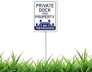 8 x 12 inch Private Dock And Property No Trespassing Yard Sign With Stakes Outdoor Lawn Yard Signs