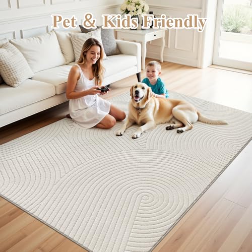 Tapete decorativo beige 5x7 ft U'Artlines miniatura 5