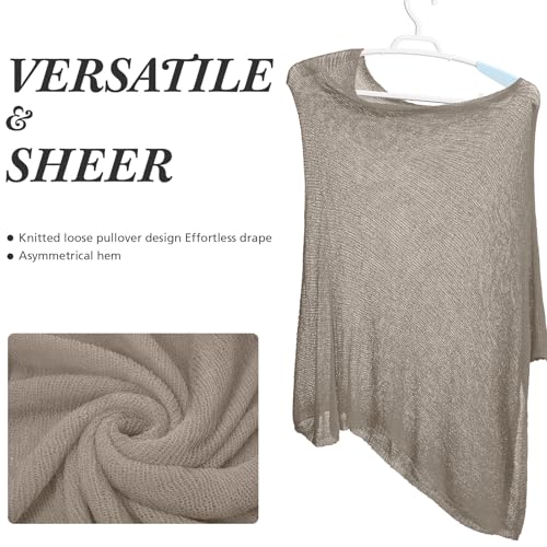 Image of Women Sheer Poncho Shrug Summer Sheer Blouse Top Lightweight Poncho Bolero for Evening Dress