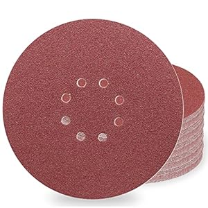 STEBRUAM 225mm Sanding Disc, Sander Disc 8 Hole 225mm Hook and Loop Sanding Discs 9 inch Sanding Discs Each 10 x Grain…
