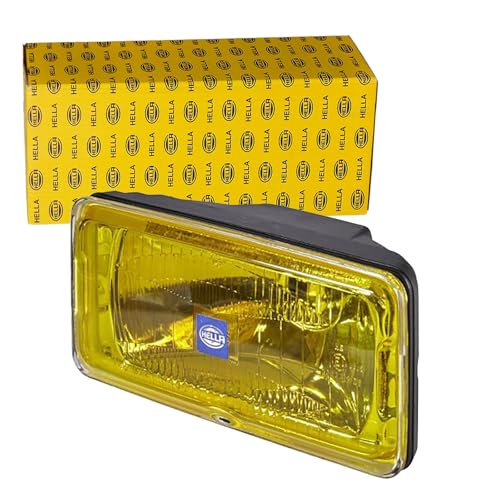 HELLA 1FD 005 700-431 Halógena-Faro de carretera - Comet 550 - 12V - rectangular - atornillado - Cristal dispersor con dibujos - Color de tulipa: amarillo - derecha/izquierda