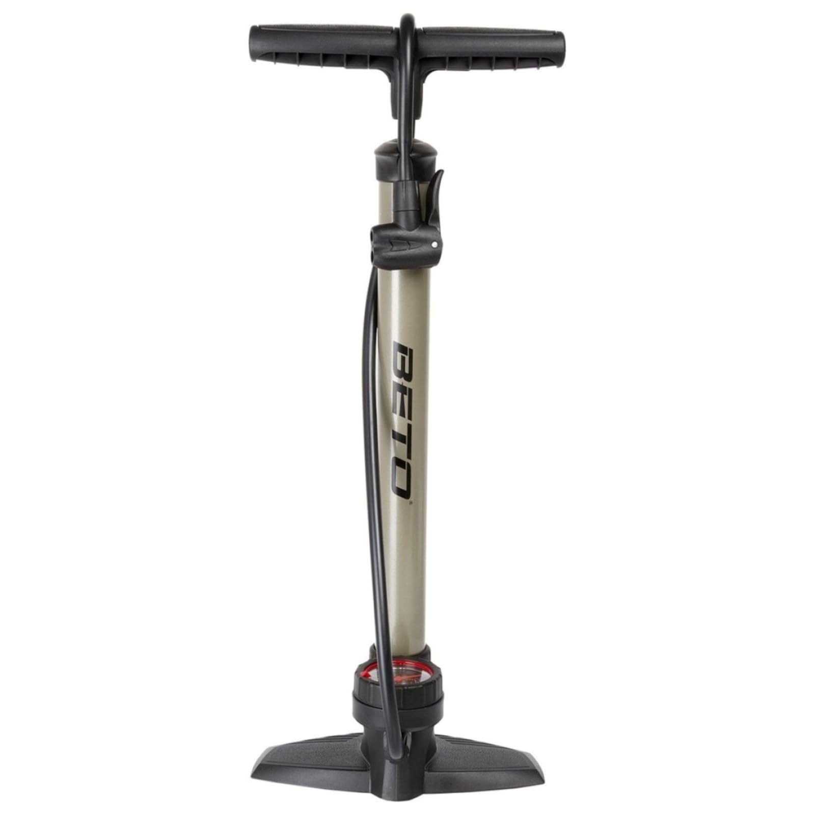 Beto High Pressure - Bomba de pie para Bicicleta con medidor, Color Negro y Bronce, Talla única