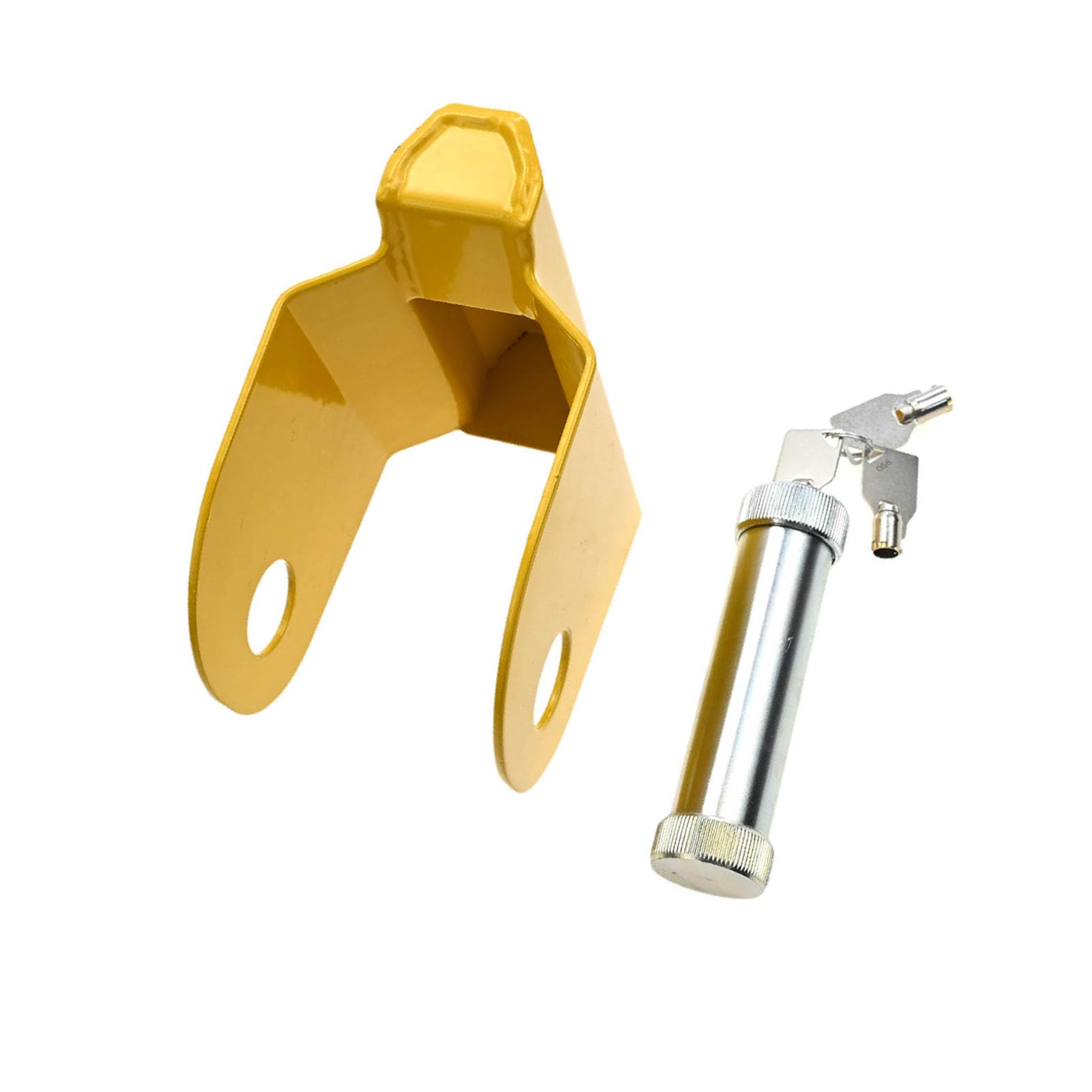 ASHATA Serrure Antivol D'attelage de Remorque, Serrure Robuste en Alliage de Zinc pour Camions, Couleur Jaune Vif pour la visibilité, Compacte et Portable avec 3 Clés