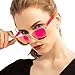 COLOSSEIN Sunglasses Womens,Classic Square Frame UV400 Mirrored Lens, Pink Sunglasses Fit For Beach,Vacation,Driving