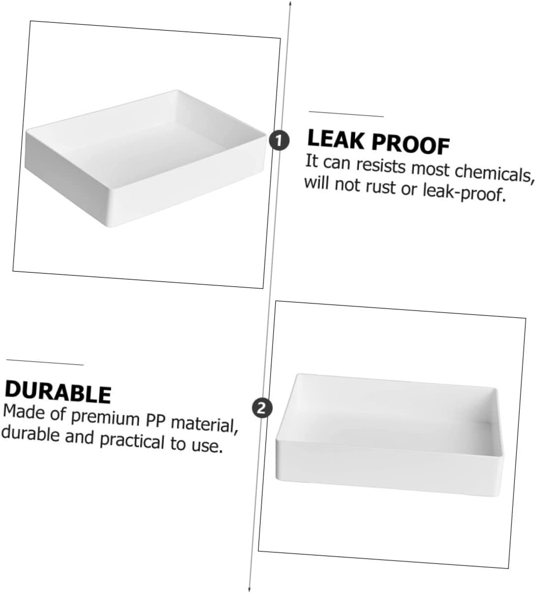 1pc Multi-Purpose Polypropylene Laboratory Tray White Storage Organizer for Tools Vials Supplies Easy to Clean Scratch