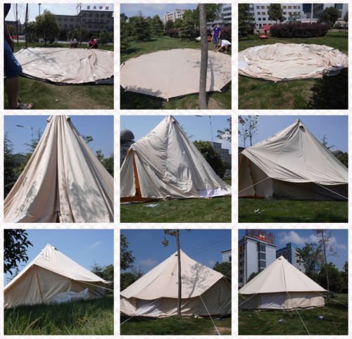 Carpa de camping tipo campana de lona de algodón 16FT para 8-10 personas miniatura 4