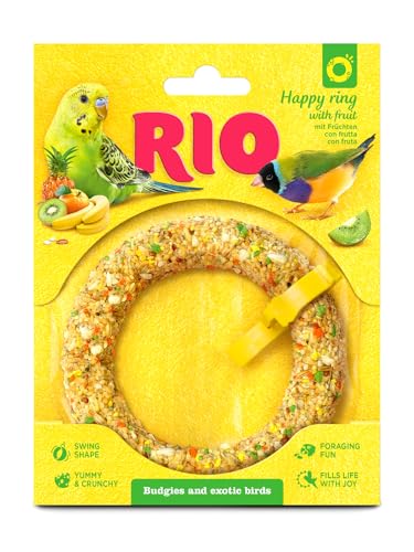 RIO Happy Ring voor parkieten en exotische vogels | 80 g | Aanvullend voeder snack | Kan bijdragen aan bezigheid | Ter bevordering van natuurlijk gedrag