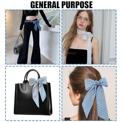 MIUPOO Printed Neck Scarf,Head Scarf for Hair,Multi Purpose Hair Band Long Scarf Hair Band Floral Hair Tie,2 Pieces4