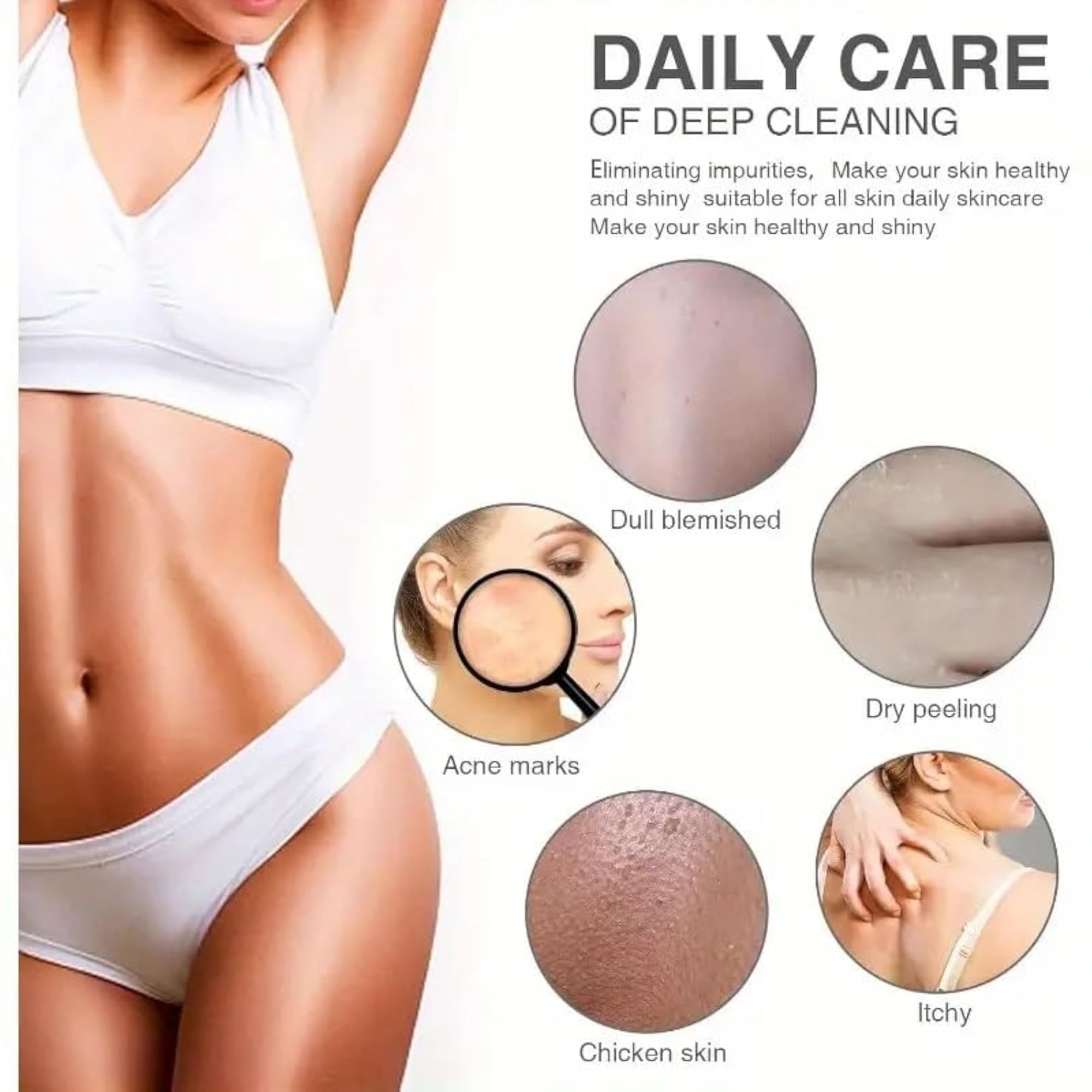 Exfoliating Net Sponge for Bath, Deep Cleansing Scrubber