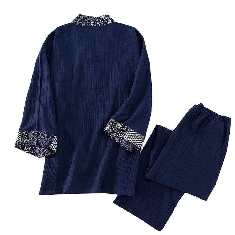 FANCYPUMPKIN Bata clásica de algodón Estilo japonés para Hombre, Talla Grande, Tipo Kimono