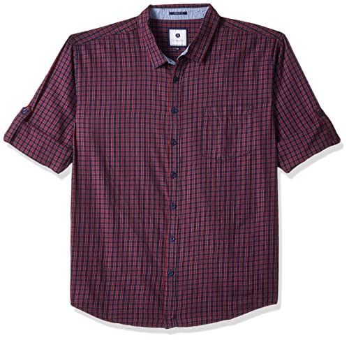 Image of Amazon Brand - Symbol Men's Checkered Regular Casual Shirt (AZ-SY-RR-03 570808ST Brown Red 4XL)