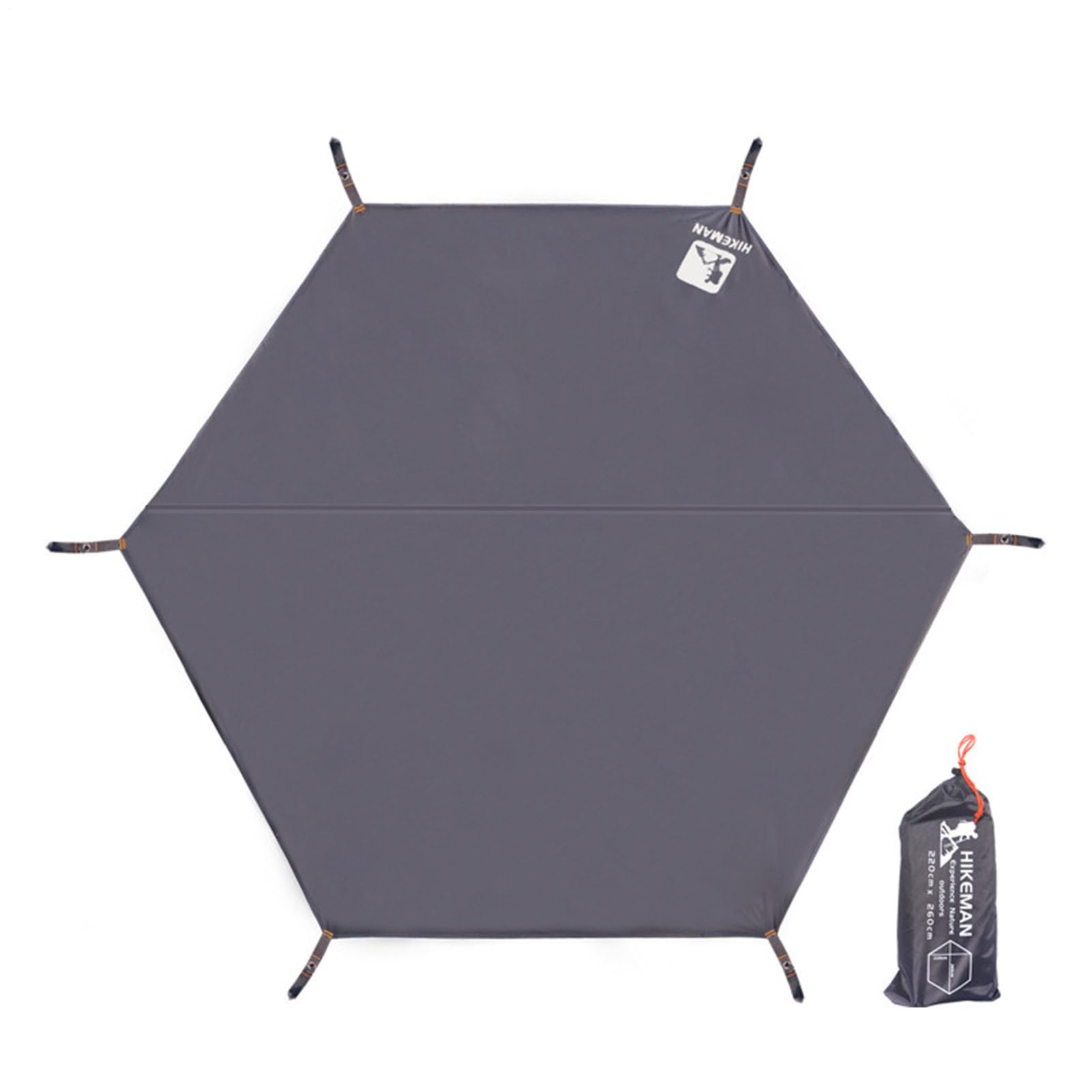 Bâche de Sol de Camping - 300 x 260 cm, hexagonale, Durable pour