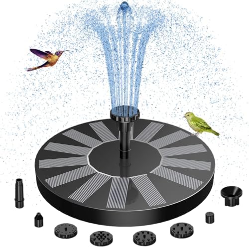 Floating Bird Baths for Ponds That Will Transform Your Garden Experience 7 AISITIN Solar Bird Bath Fountain with 6 Nozzles, Solar Fountain Pump for Bird Bath with Brackets, Solar Powered Floating Water Pump for Bird Bath, Ponds, Garden, Fish Tank and Outdoor