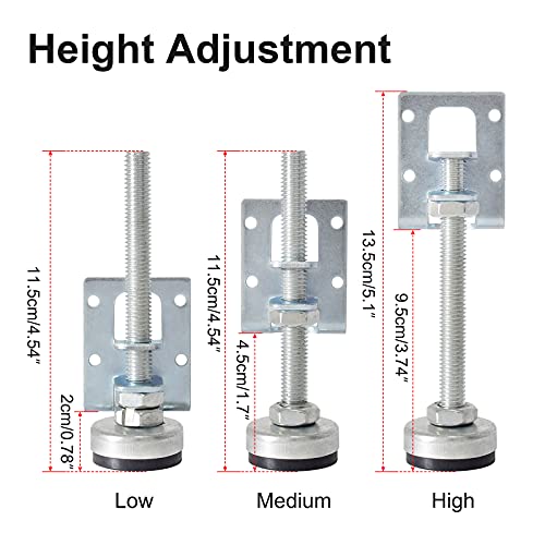 Snapklik.com : 4 Pack Heavy Duty Leveling Feet, Furniture Levelers Leg ...