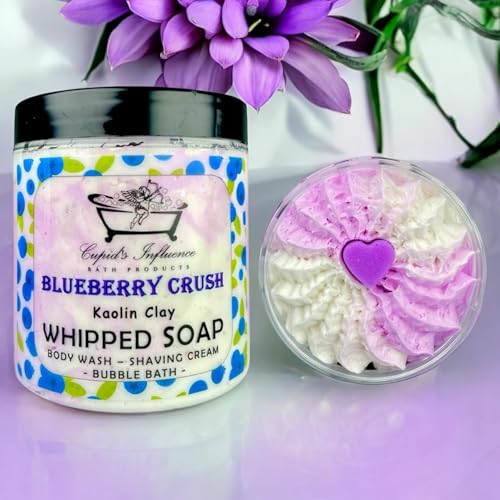 Blueberry Crush Whipped Soap | Luxurious Kaolin Clay Body Wash | Shower Fluff | Shaving Foam | Shower Cream | Bubble Bath | Handmade Soap | Blueberry Shower Whip | Seasonal Gifts | Stocking Fillers