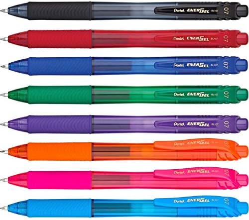 Miniatura 4 de Pentel EnerGel-X Colors - Bolígrafo retráctil de gel líquido, 0.028 in, punta de metal, tinta surtida, paquete de 8 unidades (BL107CRBP8M)