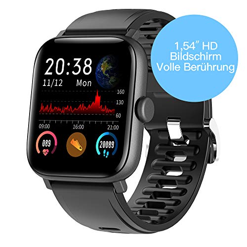 RUNDOING 1.54 inch Full Touch Screen Smart Watch for Android iOS Phones IP68