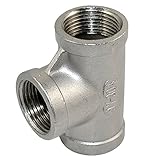 T Shaped Thread 3 Way Equal Tee Coupling SS 304 3/4