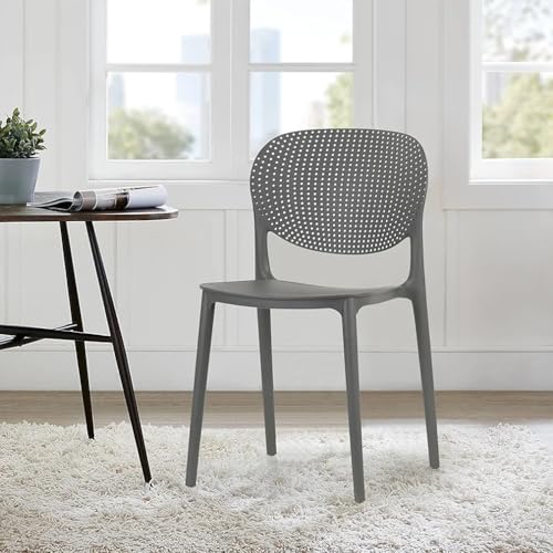 Image of Dream Furnishing - Set of 4 Stackable Dinning Chairs for Home Cafe Office Hotel for Indoor and Outdoor Patio (Grey)