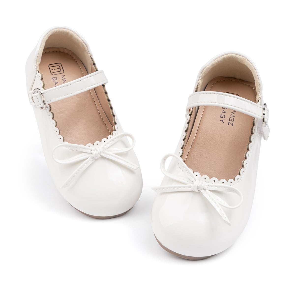Toddler Girl Dress Shoes Bow Knot Mary Jane Flat Shoes Little Girl Wedding Party School Church White