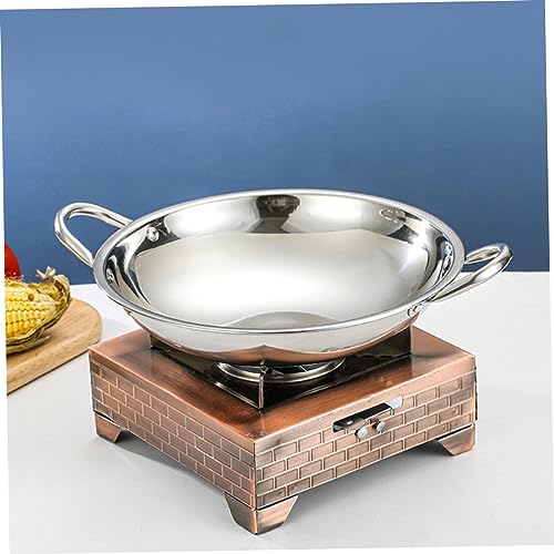 Olla resistente de acero inoxidable para wok con doble asa miniatura 3