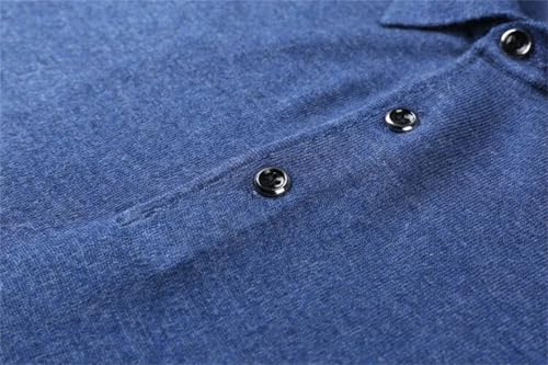 Dcvmvmn Men's Warm Business Jumper Casual Solid Color Turn-Down Collar Pullover Sweater4