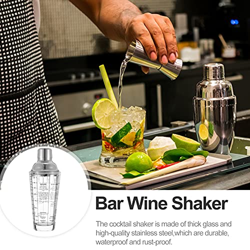 DOITOOL Glazen Cocktail Shaker Gedrukt met Recepten, 400ml Martini Shaker Drink Shaker, RVS Mixing Shaker, Lekbestendig… - Image 7