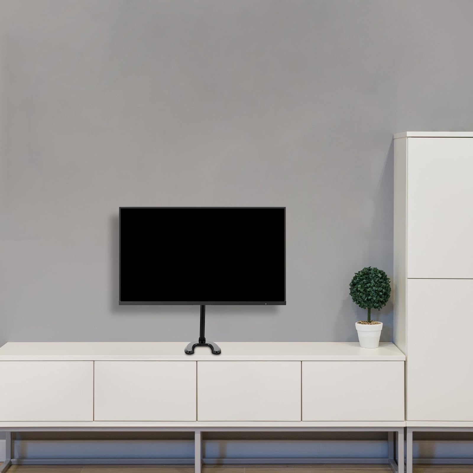 Soporte de Pantalla para TV y Monitor Base Estable de Aleación de Aluminio Negro, Soporte Seguro y Resistente Adecuado para Mesas de Televisión
