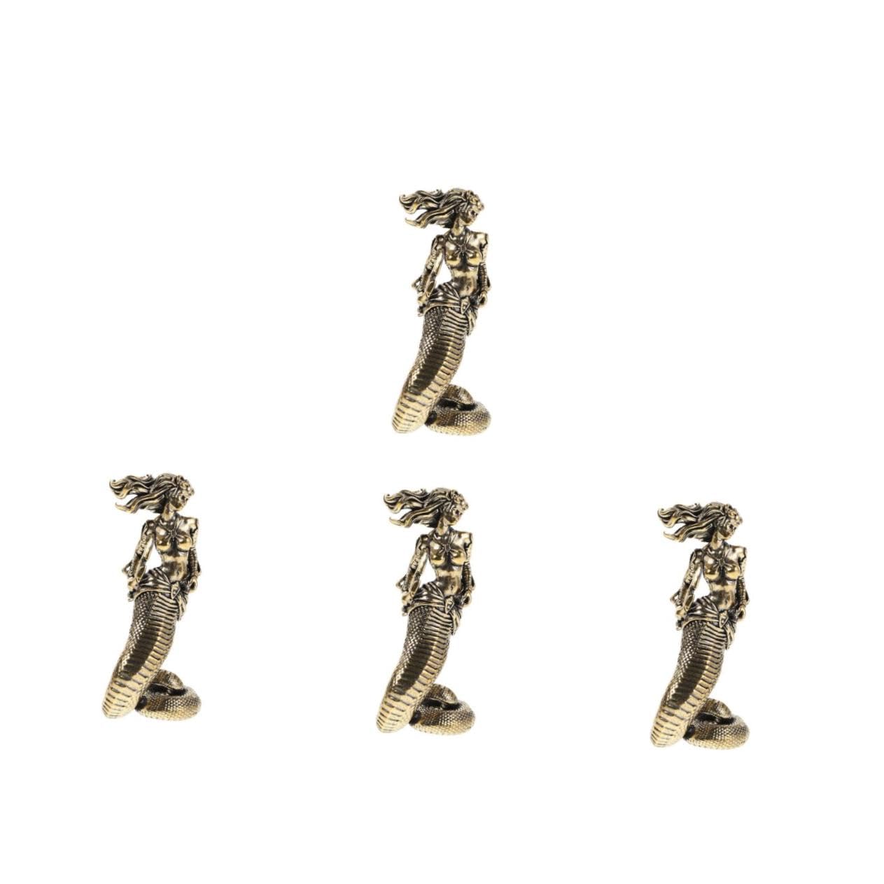 Amosfun 4 Piezas Adorno De Serpiente Medusa Diosa Griega Escultura De Medusa En Miniatura Figura Coleccionable De Medusa Figuras De Serpientes De Resina Escultura Griega Golden Cobre