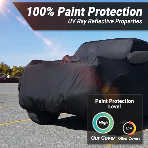 Image of iCarCover Premium Custom SUV Cover for 2002-2025 Cadillac Escalade ESV Heavy Duty Waterproof All Weather Rain Snow UV Sun Protector Custom Fit Full Exterior Indoor Outdoor Protection Car Cover (Black)