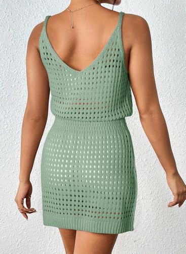 Image of Dokotoo Beach Cover Ups for Women 2026 Crochet Knit Coverup Dress